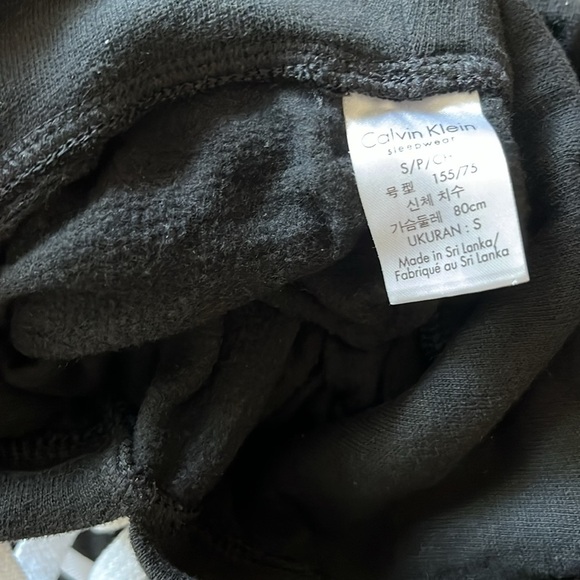 Calvin Klein Sleepwear Black Hoodie with White Graphics Size S - Picture 7 of 9